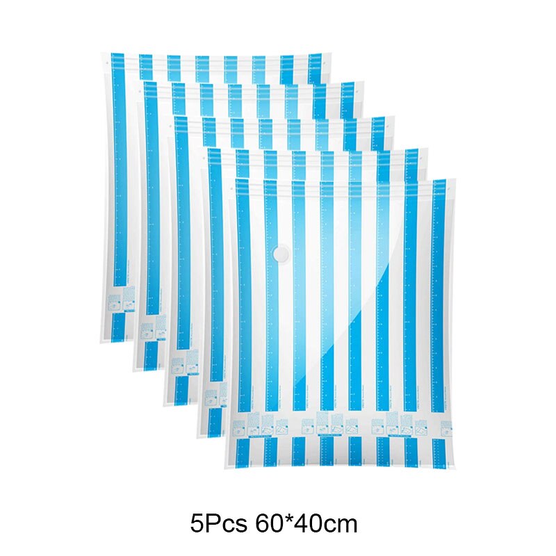 Vakuum Lagerung Taschen für Kleidung Decken Kissen Raum Sparer Größe extra Starke Vakuum Verpackung 60x40cm 70x50cm 80x60cm 100x80cm: 5Stck 60X40CM