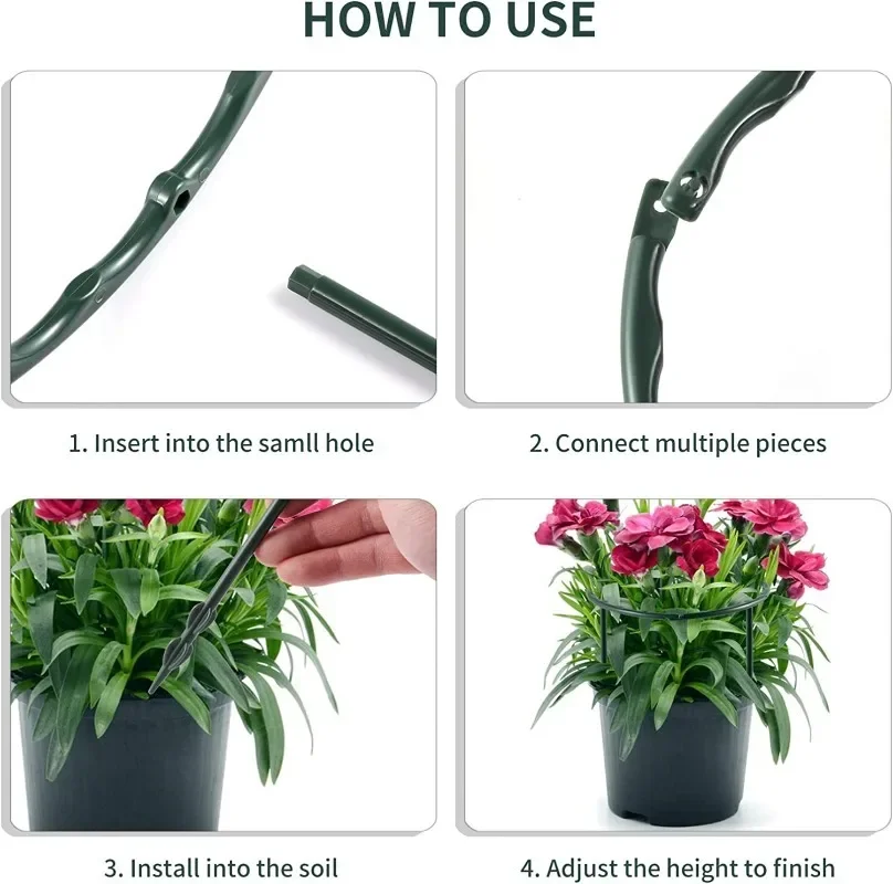 Soporte de plástico para plantas, marco de pila, arreglo de invernadero, varilla fija semicircular, soporte de escalada para plantas y flores de interior, 20/1 Uds.