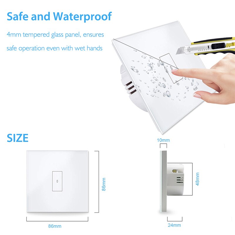 AD-EU WiFi Boiler Water Heater Switch 4400W WIFI Smart Water Heater For Google Home Alexa Echo-white