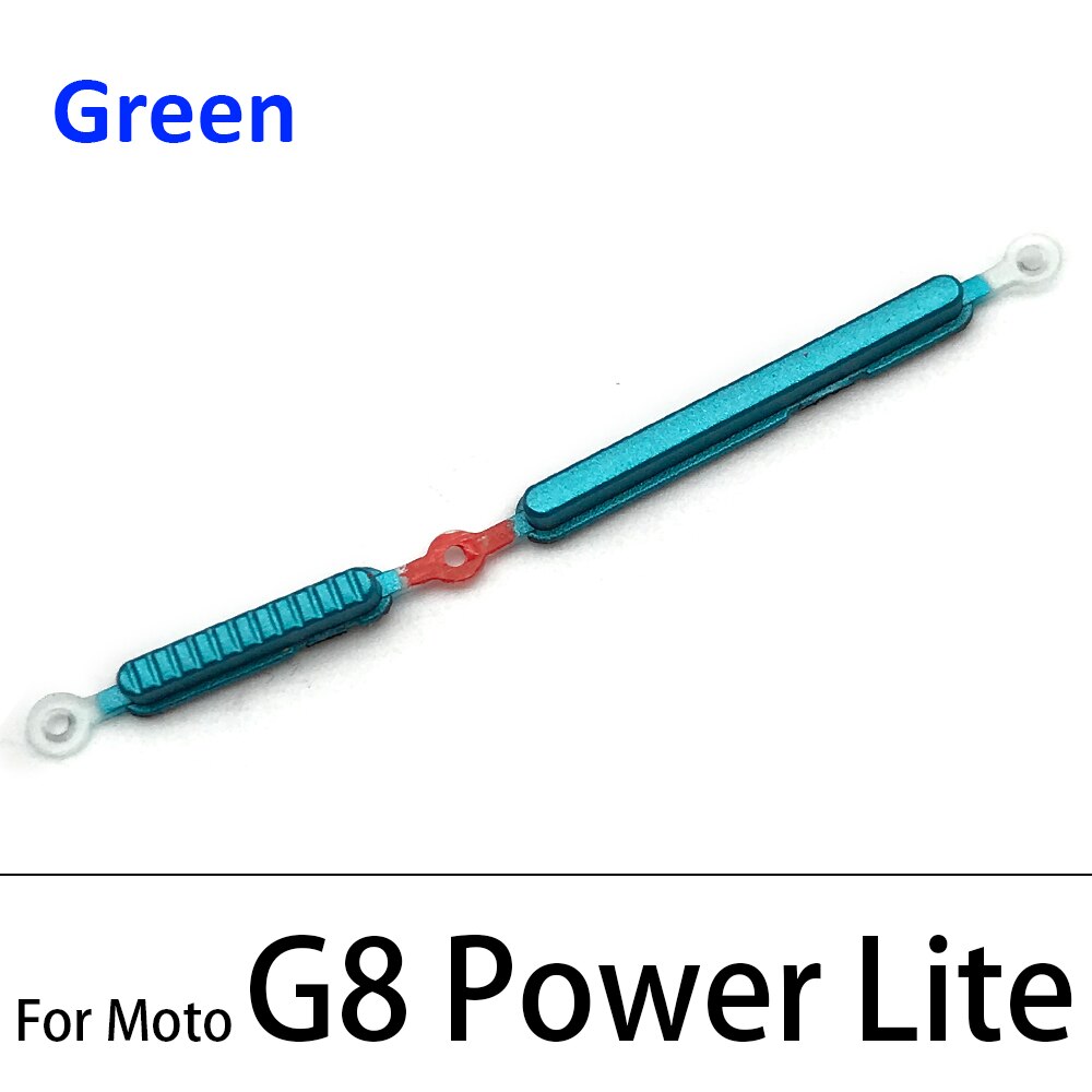 10Pcs/Lot, For Moto G9 G7 Power G8 Plus Play / G8 Power Lite Power Button ON OFF Volume Up Down Side Button Key: G8 Power Lite Green