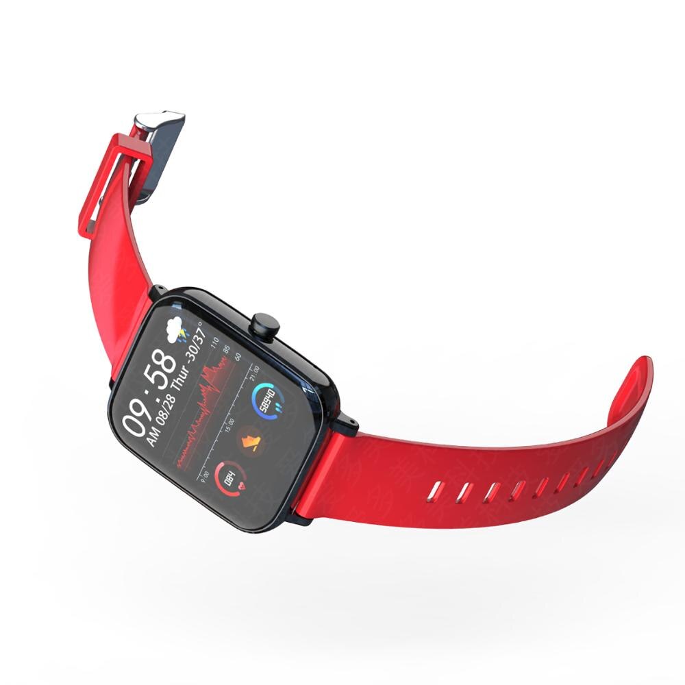 Xiaomi smart ur  p8 vandtæt pulsmåling blodtryksovervågning bluetooth opkald sport trin tæller intelligent armbånd: Rød