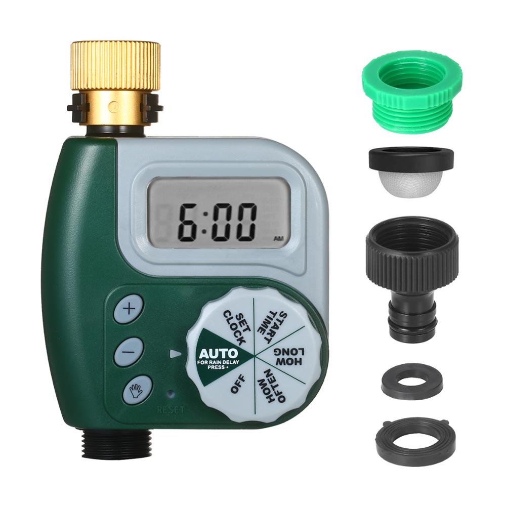 Battery Operated Automatic Watering Sprinkler System Irrigation Controller Programmable Digital Hose Faucet Timer with 2 Outlet: Type 2 UK Plug