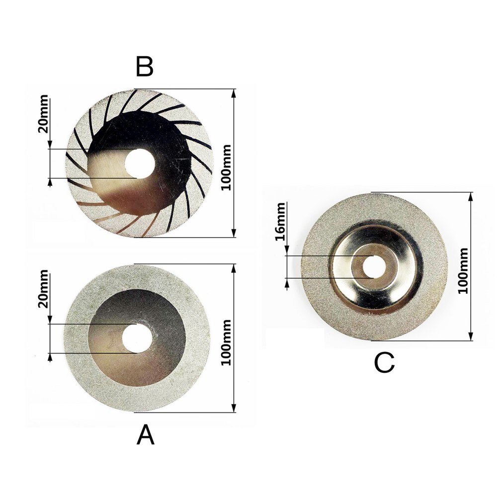 Diamant Slijpschijf 100MM Cut Off Discs Wiel Glas Snijden Zaagbladen Zaagbladen Rotary Schuurmiddelen