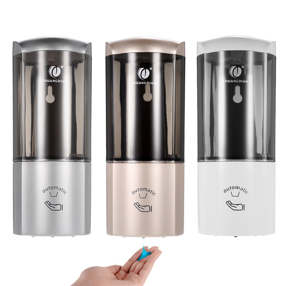 CHUANGDIAN 500ml Wall-mounted Single Bottle Automatic Soap Dispenser with IR Sensor Shampoo Box Non-touch Soap Dispenser