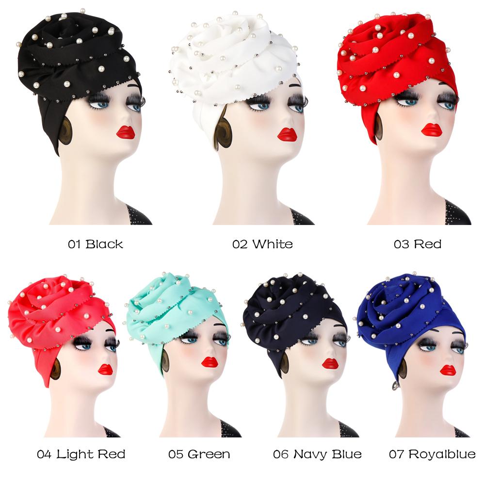Bonnet indien fleur pour femmes musulmanes | Bonnet perte de cheveux, couvre-tête perlé Turban Cancer, mancherons, chapeaux islamiques pour femmes,