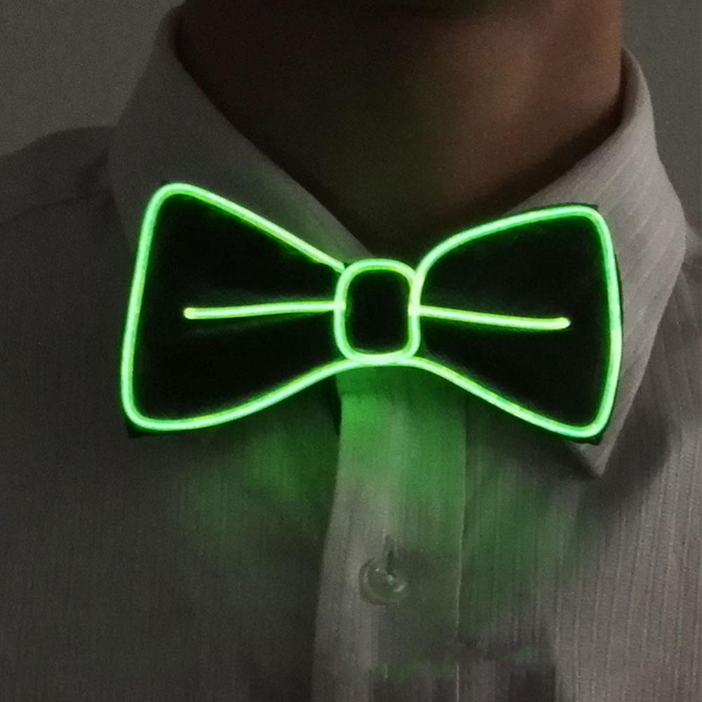 LED-Fliege, leuchtende blinkende Krawatte, Geburtstagsfeier, Hochzeit, Weihnachten, Dekoration, Halloween, Cosplay, verschiedene Lichtmodi, Fliege: Grau