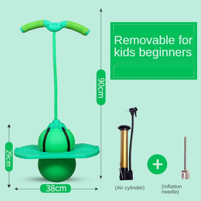 Bouncing Ball With Handle Jumping Hopper Ball Toy Large Elasticity And Strong Bearing Capacity For Adults Kids: YJ58-green