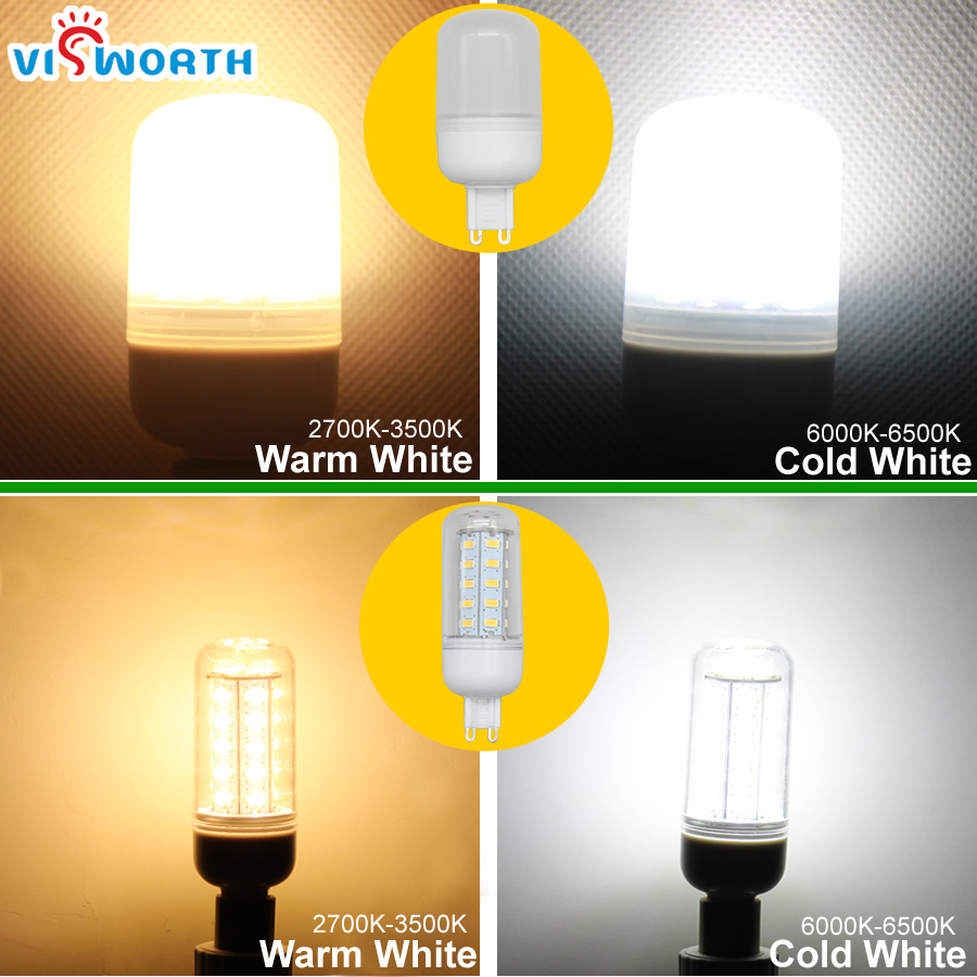 G9 led-lys smd 3014 3w led-pære smd 2835 5w 7w smd 5730 9w 12w 15w led-lampe krystalmajspære 360 graders boligindretningsbelysning