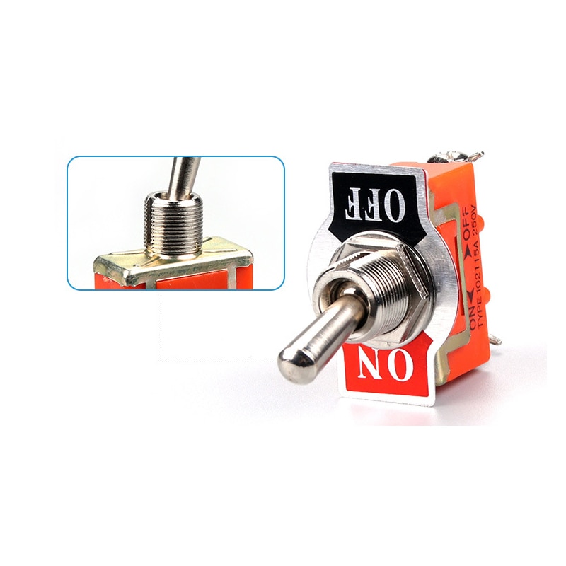 1 PC SPST 12mm Waterproof Switch On-Off Miniature Toggle Switches 15A 250V