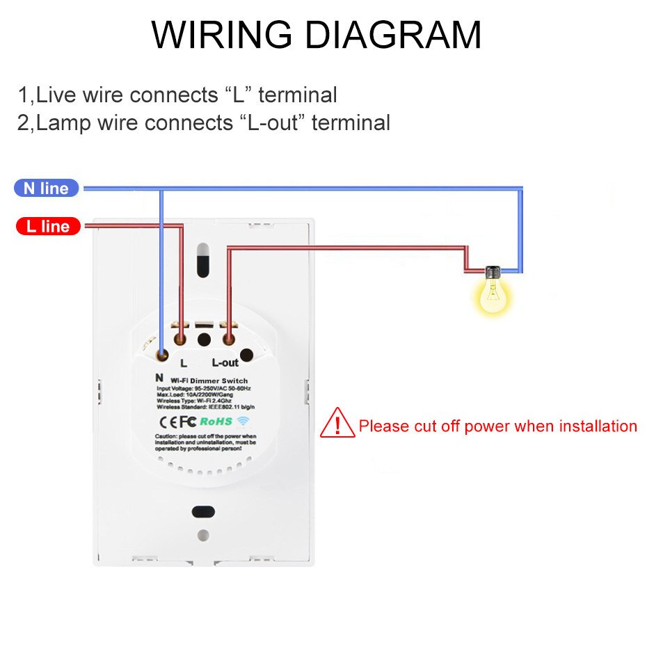 Wifi led dimmer switch 220v 110v dæmpning panel switch forbundet til stemmestyring af alexa google home dimmer til led lamper