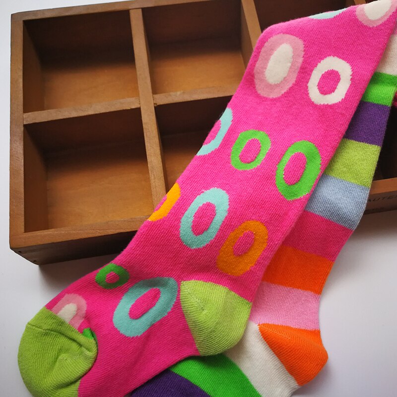 Medias a rayas para niña, ropa para niña pequeña, con patrones geométricos, pantimedias para niña