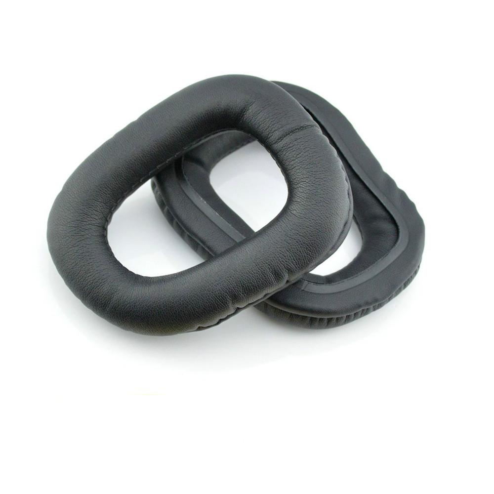 Replacement Earpads Ear Pads Cushions for Logitech G930 G430 F450 Surround Sound Gaming Headset headphones: Black Leather pads