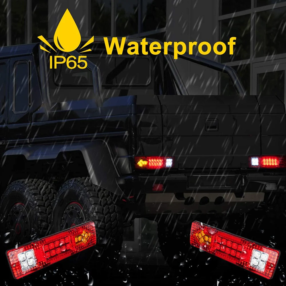 Car LED Tail Light Kits Waterproof 12V 24V Rear Turn Signal Lamp For RV Camper Trailer Truck Stop Light Boat Lighting