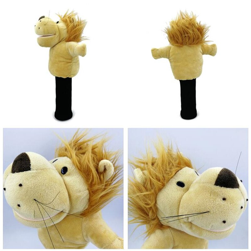Capa de cabeça de golfe de todos os tipos de animais, capa de mascote de golfe com encaixe para madeira de bilhar, novidade, presente fofo, masculino e feminino: lion B