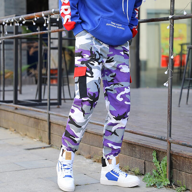 Novo solto calças de carga dos homens calças largas calças moda calças de moletom cabidas wear hip hop bolso pant