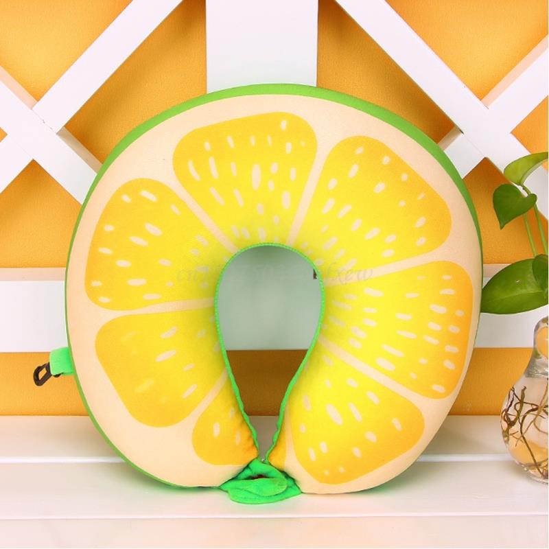 Neck Support Head Rest Headrest Cushion Travel Memory Foam Fruit U Shaped Pillow 24BD: F