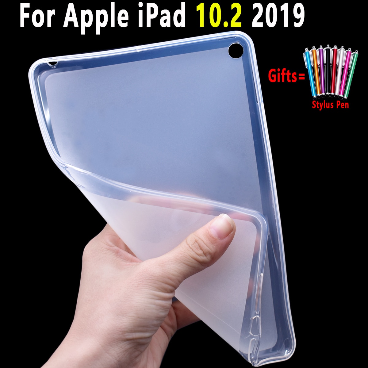 Hoesje voor apple ipad 10.2 ipad 7 generatie 7th  a2197 a2200 a2198 a2232 slank, zacht siliconen tpu mat hoesje