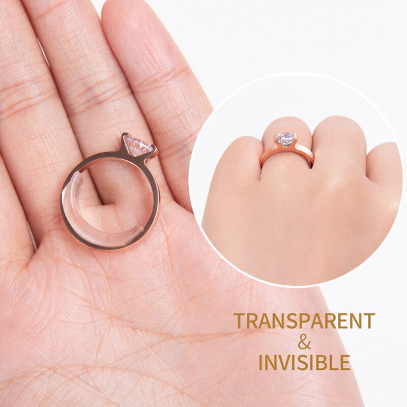 8pcs/set Silicone Invisible Ring Size Adjuster Transparent Ring Adjuster Reducer Ring Sizer Fit Any Rings