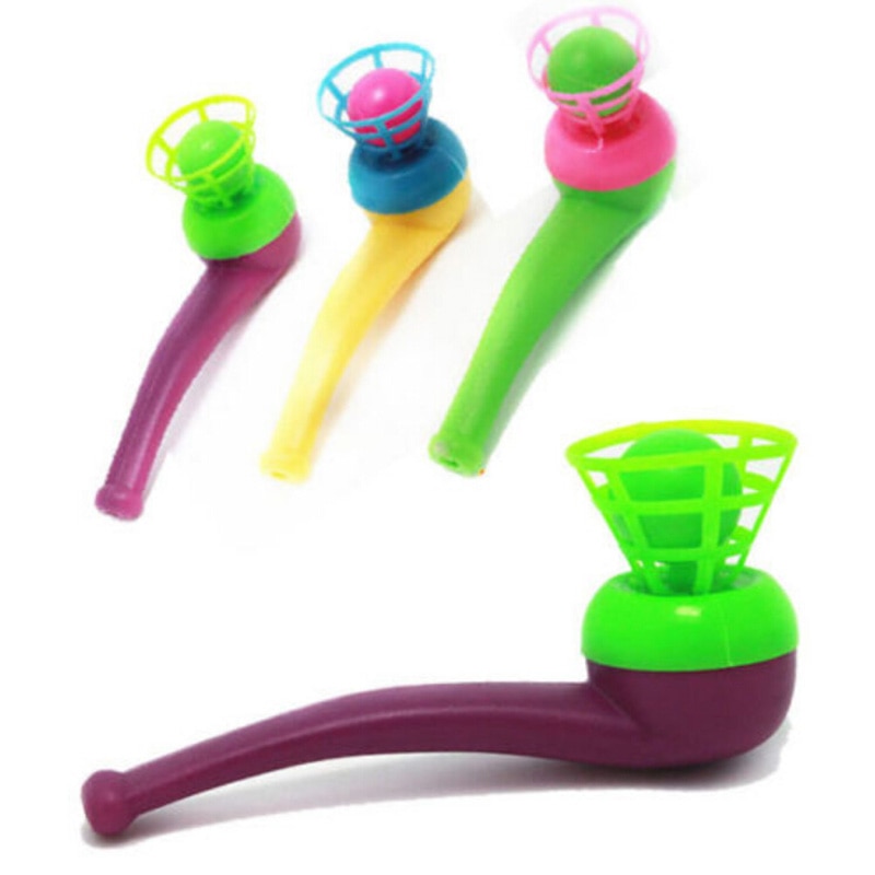 1pz Giocattoli di Plastica del Regalo Dei Bambini Del Capretto di Colpo Soffiando Tubo Palline Giocattolo colore Casuale 8.5 centimetri * 5.5 centimetri * 2 centimetri