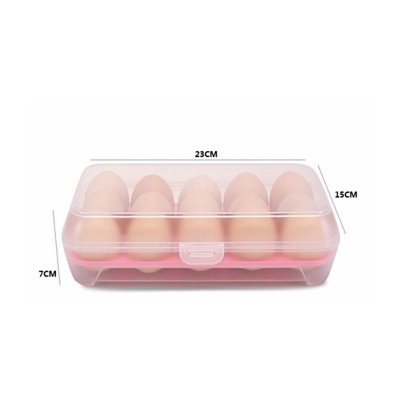 egg bruddsikker plast 15 gitter egg kjøleskap egg oppbevaringsboks etui matte oppbevaring beholder egg separator
