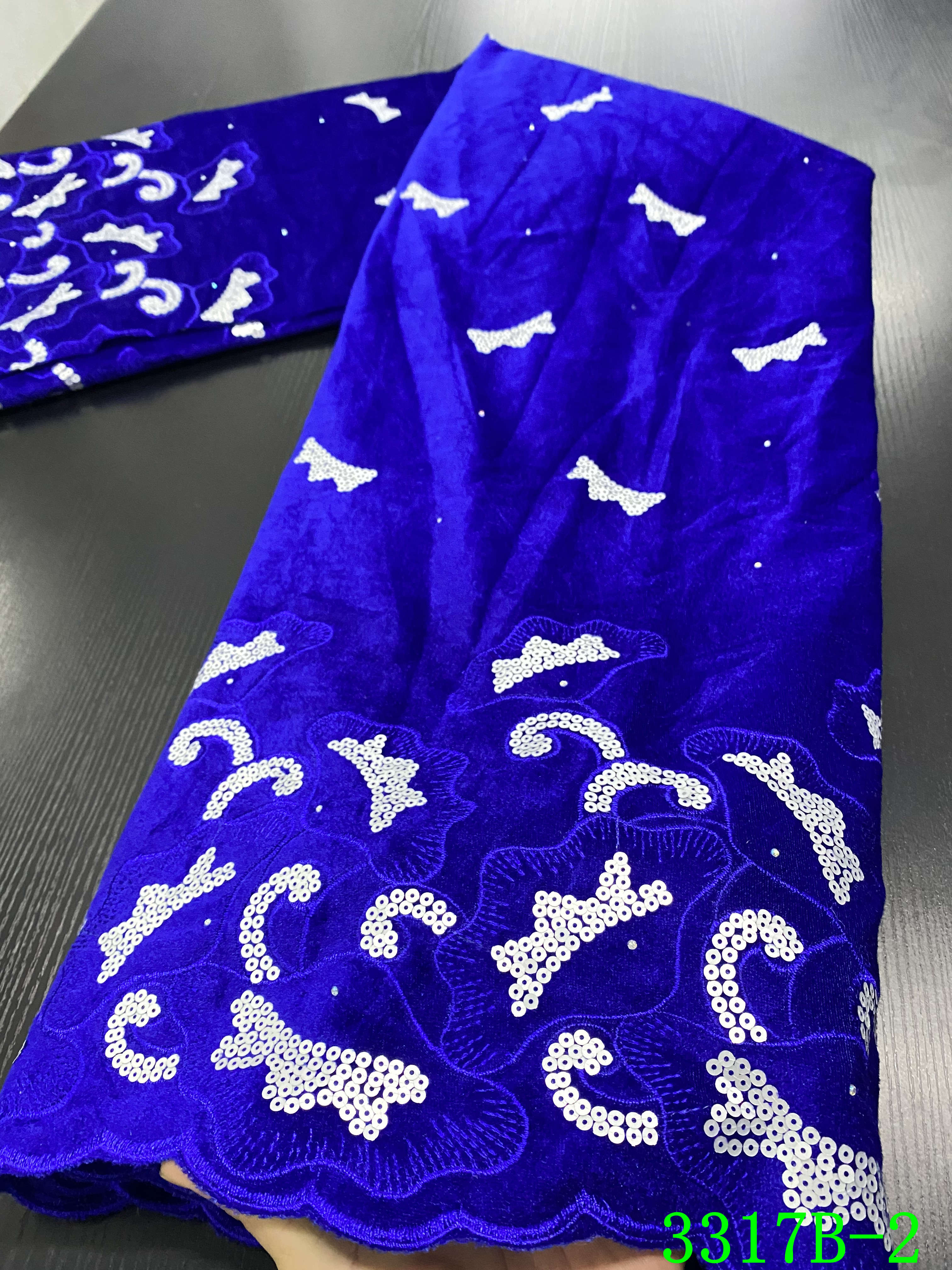 African Velvet Lace Fabric Lace Nigerian Lace Fabrics For Wedding Sequins Lace Fabric YA3317B-6