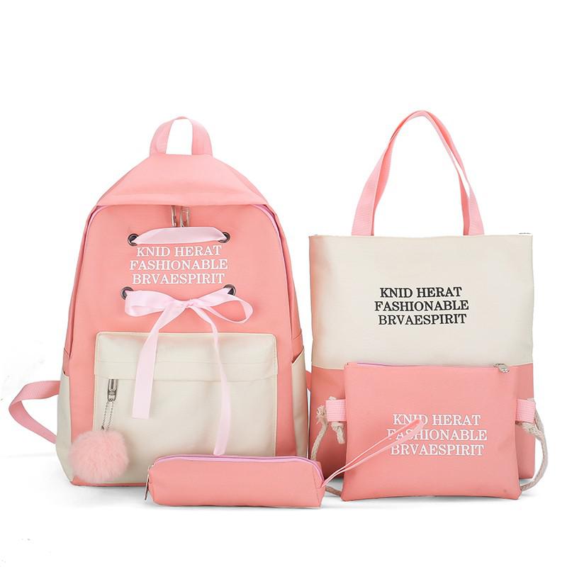 cartables Tenn Filles Mignon Décontracté Femmes Sac À Dos En Toile Sacs D'école D'étudiant Adolescent Filles Sacs D'école Décontracté Sacs À Bandoulière: Pink
