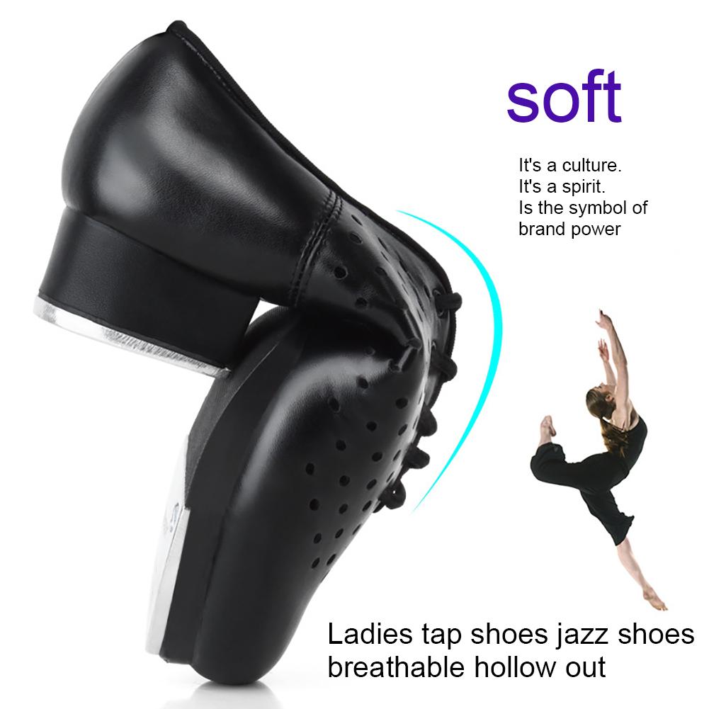 Herres kvinders jazz tap sko åndbar hule split sål snørebånd tap sko dansesko til kvinder damer piger