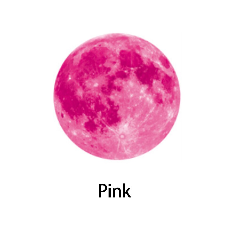 Luminous 3D Large Moon Fluorescent Wall Sticker Removable Glow In The Dark Decal PVC Wall Paper Bedroom Office Home Decor