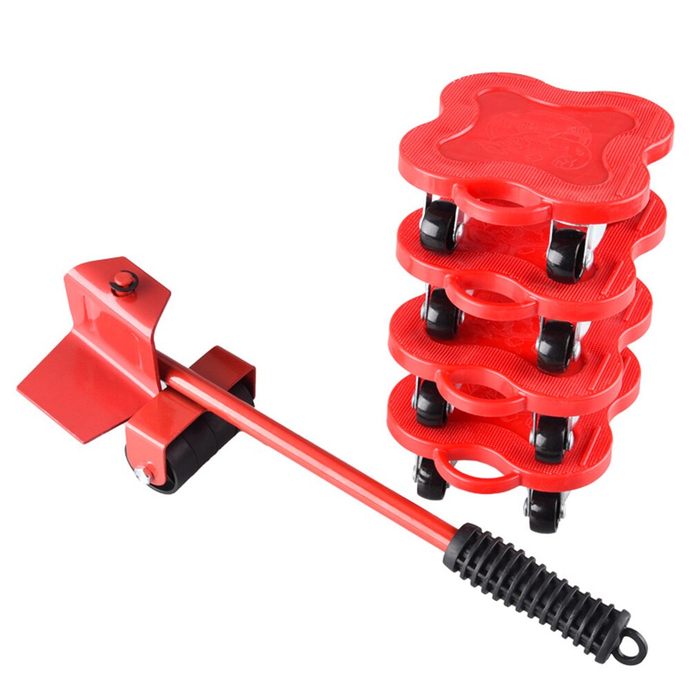 5Pcs Furniture Transport Roller Set Removal Lifting Moving Tool Heavy Object Mover Household Furniture Mobile Slides Trolley