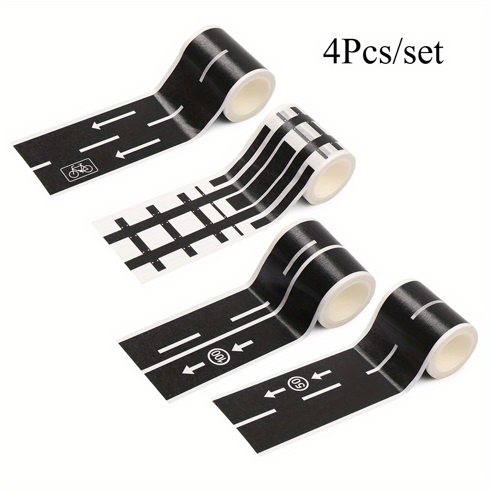 2/4/5Pcs DIY Railway Road Tape Traffic Sticker Adhesive Intelligence Route Mark Safety Education Study Road Signs Tool: Mixed Color