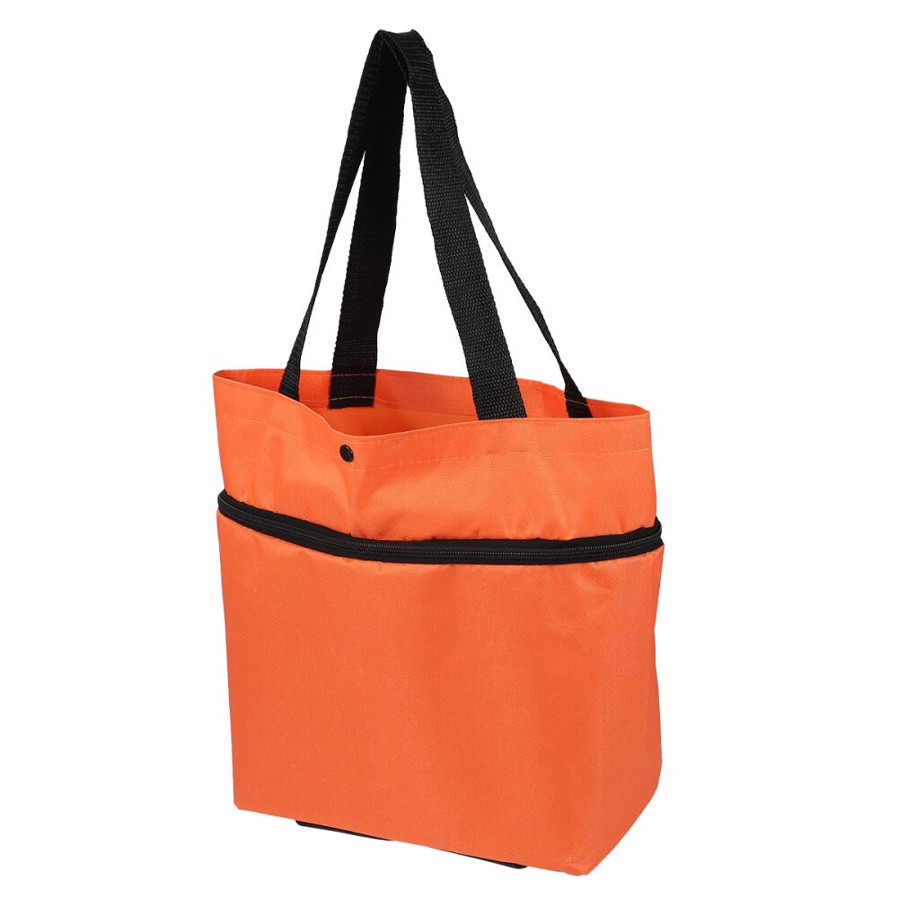 Foldet indkøbskurv bærbar bilbagage vogn foldet slæbebåd taske sammenklappelig indkøbskurv grøntsager arrangørvogn: Orange