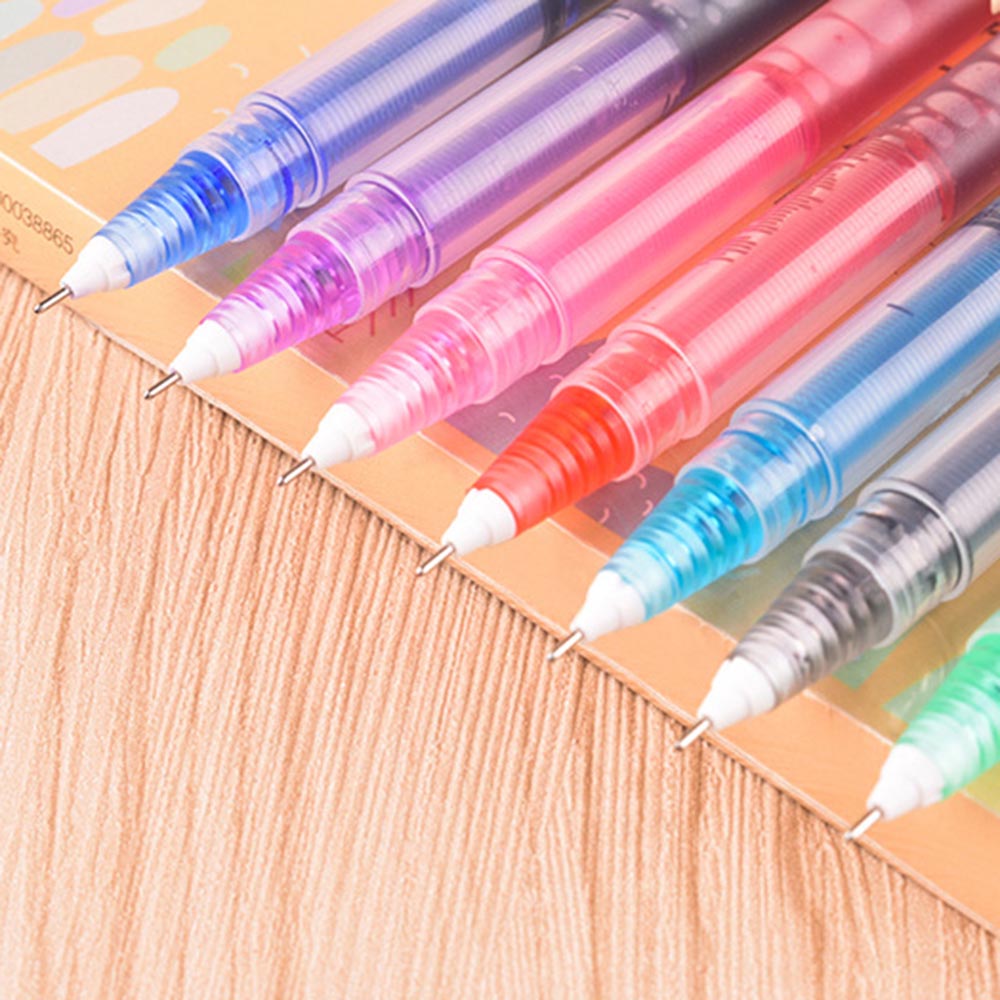 1 Pc Simple Style Straight Liquid Rollerball Pen 0.5mm Gel Pen Fluent 7 Color Writing Pilot High-grade Office Writing Stationery