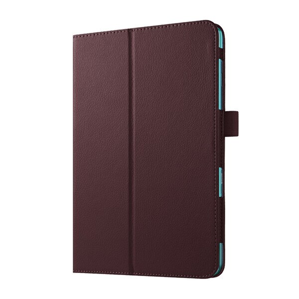 Solid Leather Case For Samsung Galaxy Tab A 8.0'' T350 T355 SM-T355 SM-T350 Tablet Stand Folding Protective Shell Case: Brown