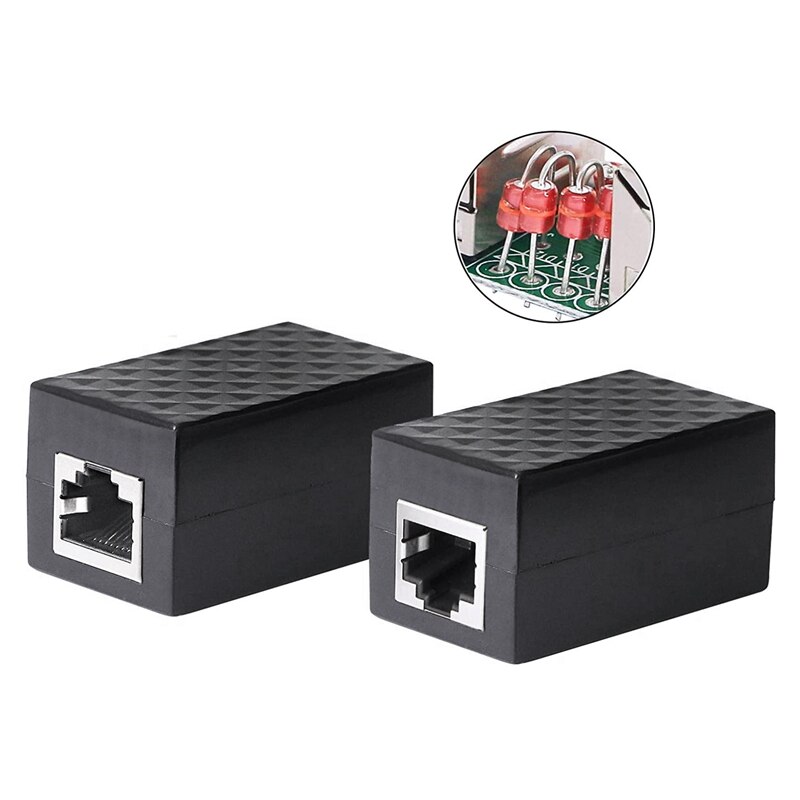 -10PCS RJ45 Koppeling Vrouwelijk Naar Vrouwelijke Ethernet Network Surge Protector Outdoor Afleider Apparaat Verlengkabel Adapter