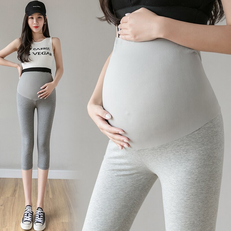 Zomer Dunne Stretch Katoen Moederschap Yoga Broek Hoge Taille Buik Skinny Legging Voor Zwangere Vrouwen Sport Toevallige Capri