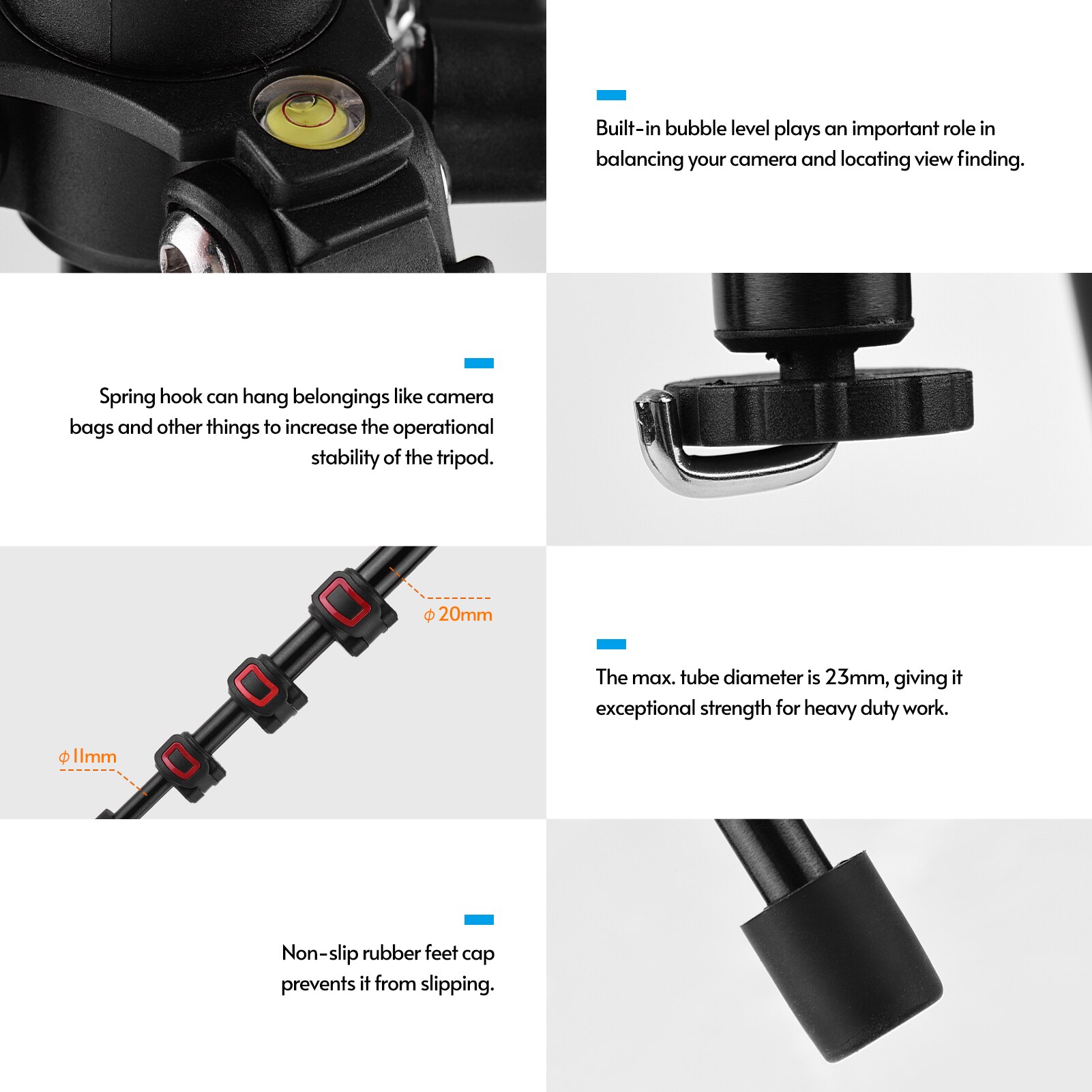 Andoer Q160H Draagbare Camera Statief Horizontale Mount Professionele Reizen Statief Met 360 ° Panoramisch Balhoofd Universal Voor Dslr