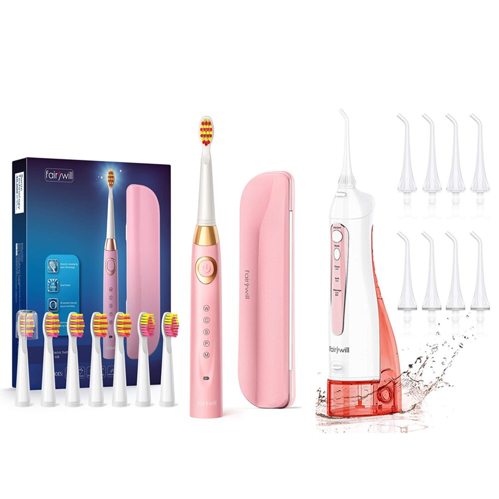 Fairywill-irrigador Oral de agua para adultos, limpiador Dental de 3 modos, resistente al agua, 300ml: 5020P-508P-420-8BH