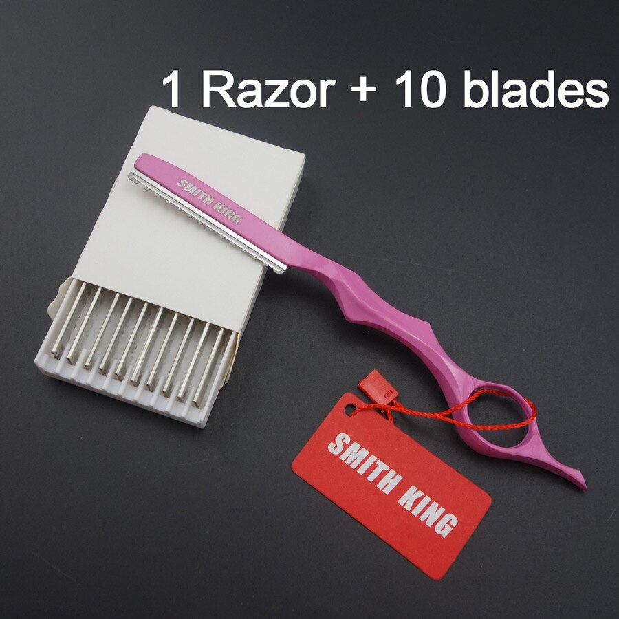 Kapper recht snijden keel salon scheren scheermes veilig scheren, uitdunnende mesjes  + 10 mesjes: Roze