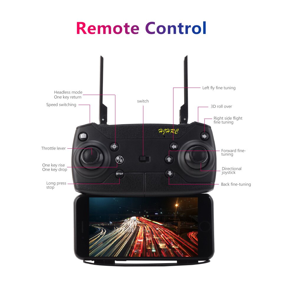 Hjhrc HJ28 Mini Rc Drone Met Camera 720P/1080P Wif... Grandado