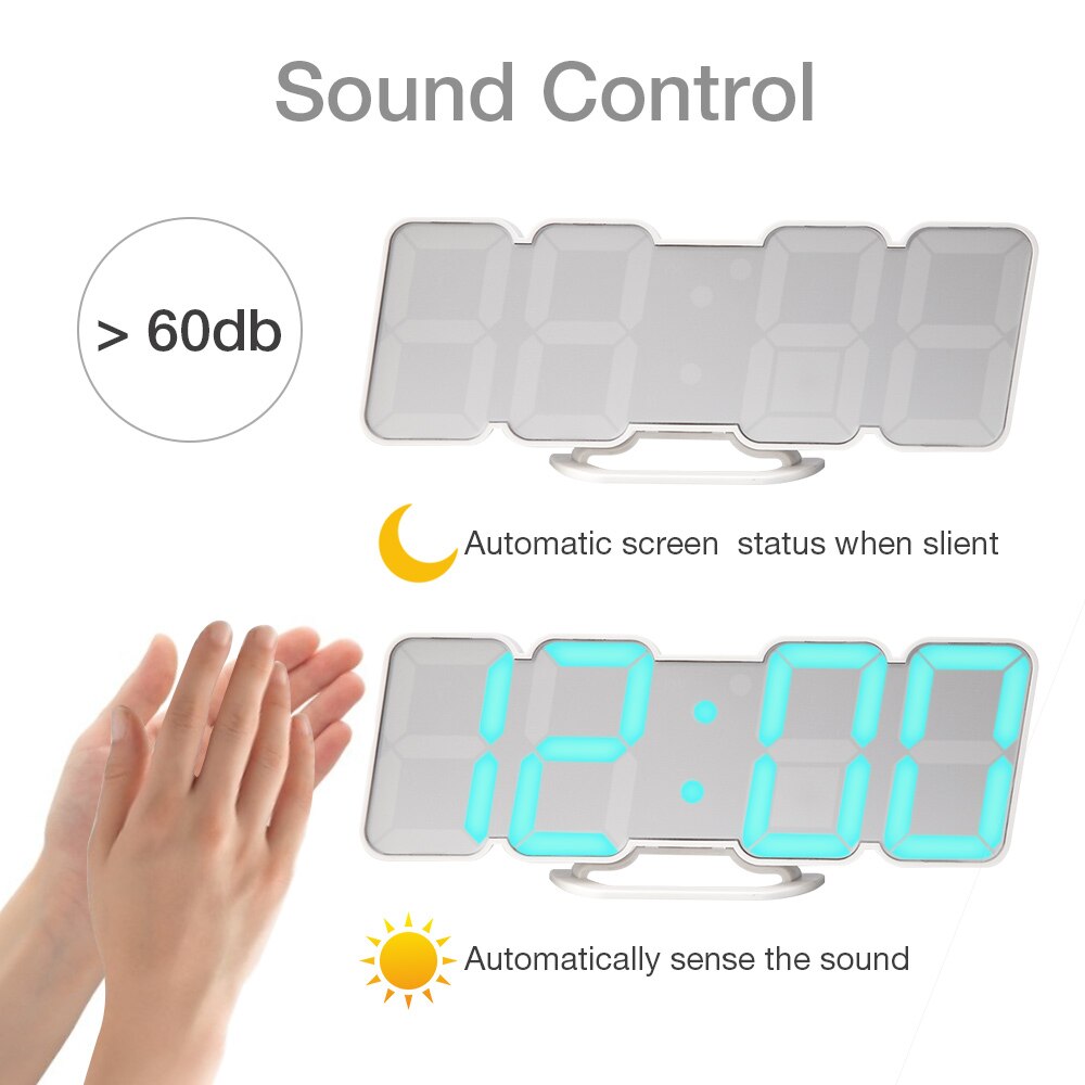 3D Digital LED Reloj de Pared con 115 Colores la Noche de Magia Escritorio Reloj de Mesa de Pared Decorativo Reloj Pared Reloj Cocina Pared Reloj Digital de Pared Reloj Pared Digital Reloj Cocina Clock Wall Reloj Casa