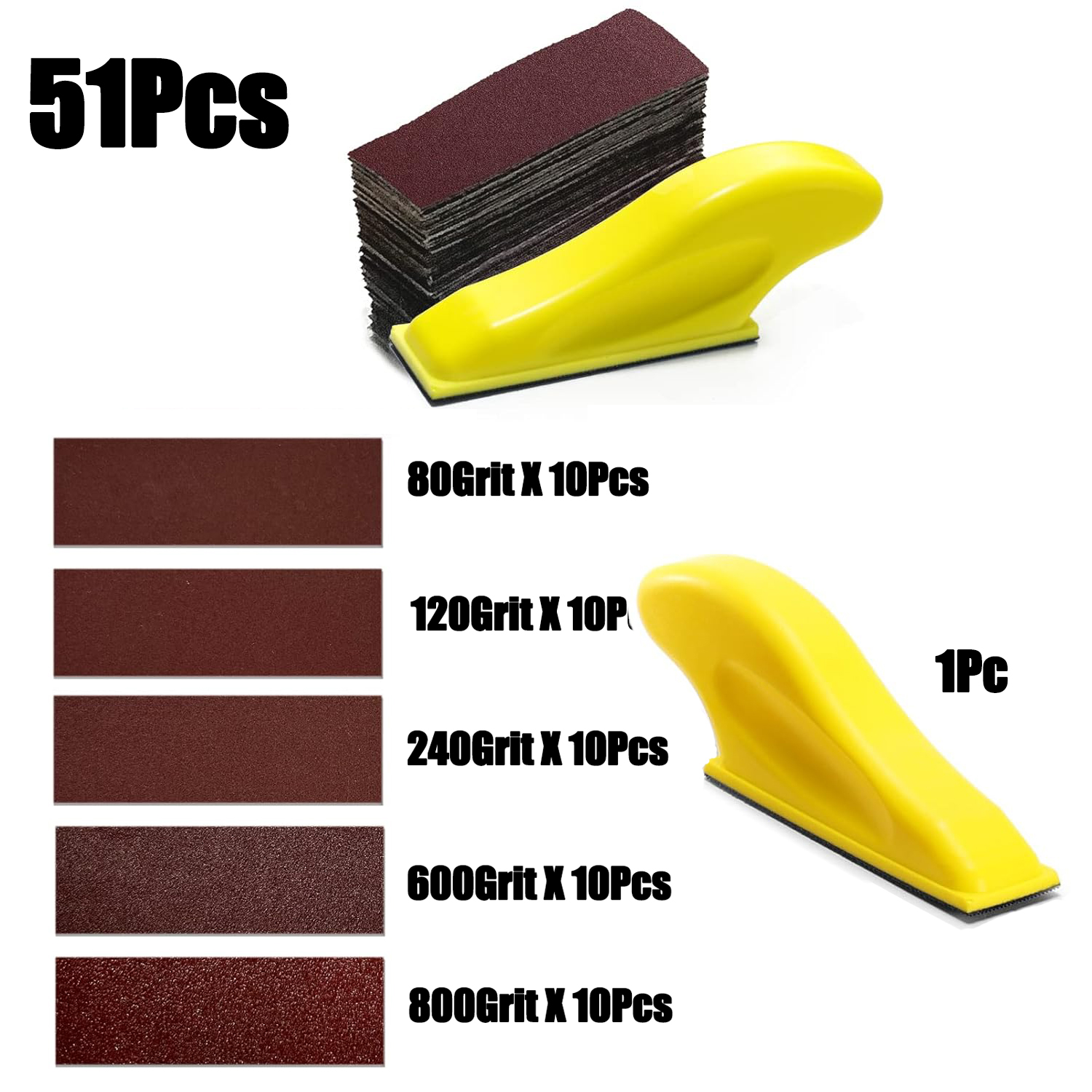Kit de microamoladora de 1/20/51 Uds 3,5 X1 para proyectos pequeños, herramienta de molienda de mango fino con papel de lija 80 120 240 400 600 tamaño de grano