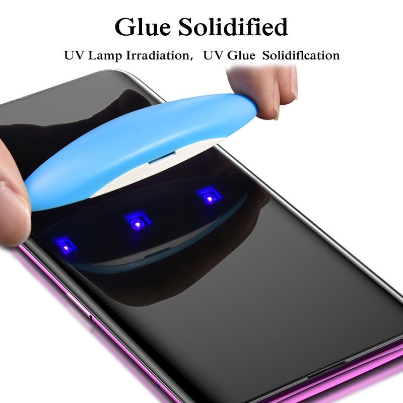 5D UV pleine colle verre trempé pour Samsung S10 S8 S9 Plus protecteur d'écran pour Samsung Galaxy Note 8 9 S7 S6 bord UV liquide étui