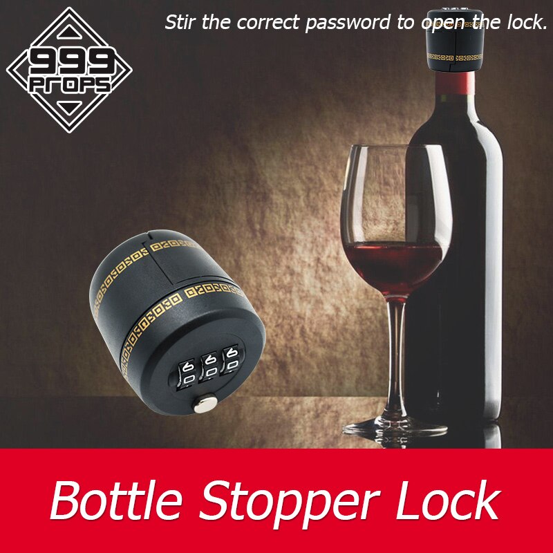 Fles Lock Liveroom Escape Game 3-Digit Puzzel Lock Plaats Het Slot Op Smalle Hals Fles Te Verbergen aanwijzingen 999Props