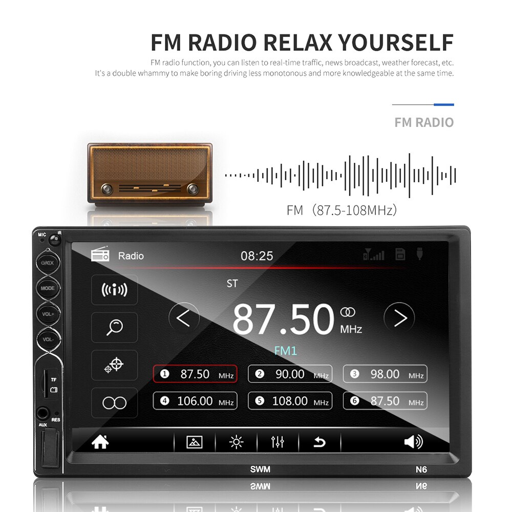 2 Din Car Multimedia MP5 Player 7 Inch HD Multimedia Player Bluetooth Touch Screen Auto Audio Stereo support FM/USB/TF/AUX