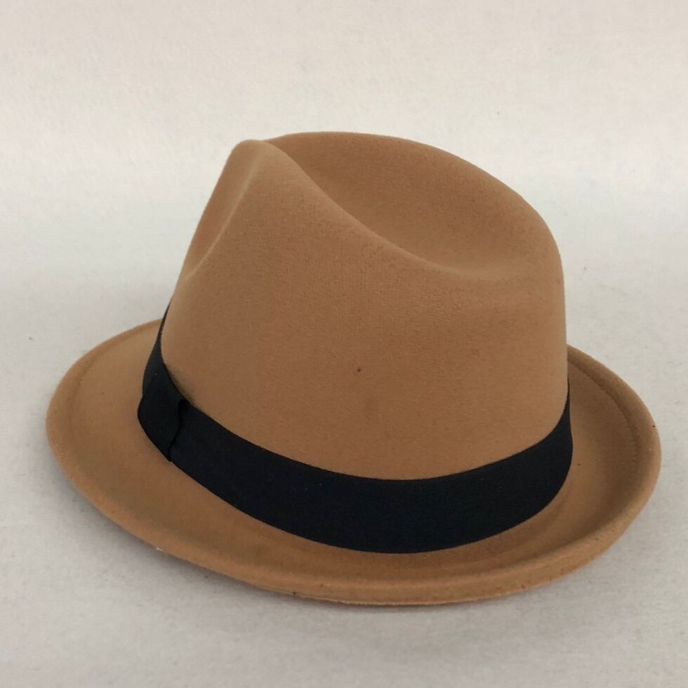 Wool Women Men Fedora Hat For Winter Autumn Lady Gangster Trilby Felt Homburg Church Jazz Hat 55-58CM