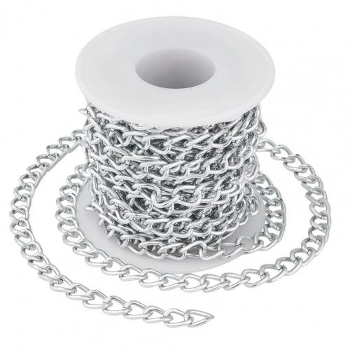 5M/Roll Aluminium Ketting Heldere Stevige Twisted Zilveren Gedraaide Ketting Kettingen Voor Diy Armbanden Sieraden Maken Materialen: Zilver