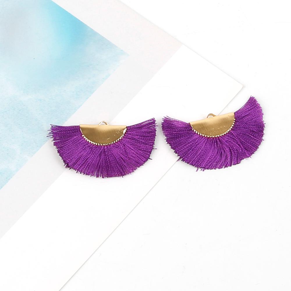 2 stuks/pak 45 x 25mm kwastjes franje zijden kwastjes spikes accessoires voor doe-het-zelf oorbellen sieraden maken kwastjes hangers decoraties: Donkerpaars