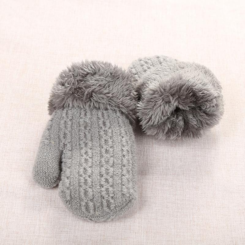 0-4Y bébé hiver gants tricoté mignon épais tricot mitaines Patchwork extérieur mitaines laine pour enfant en bas âge infantile -né filles garçon