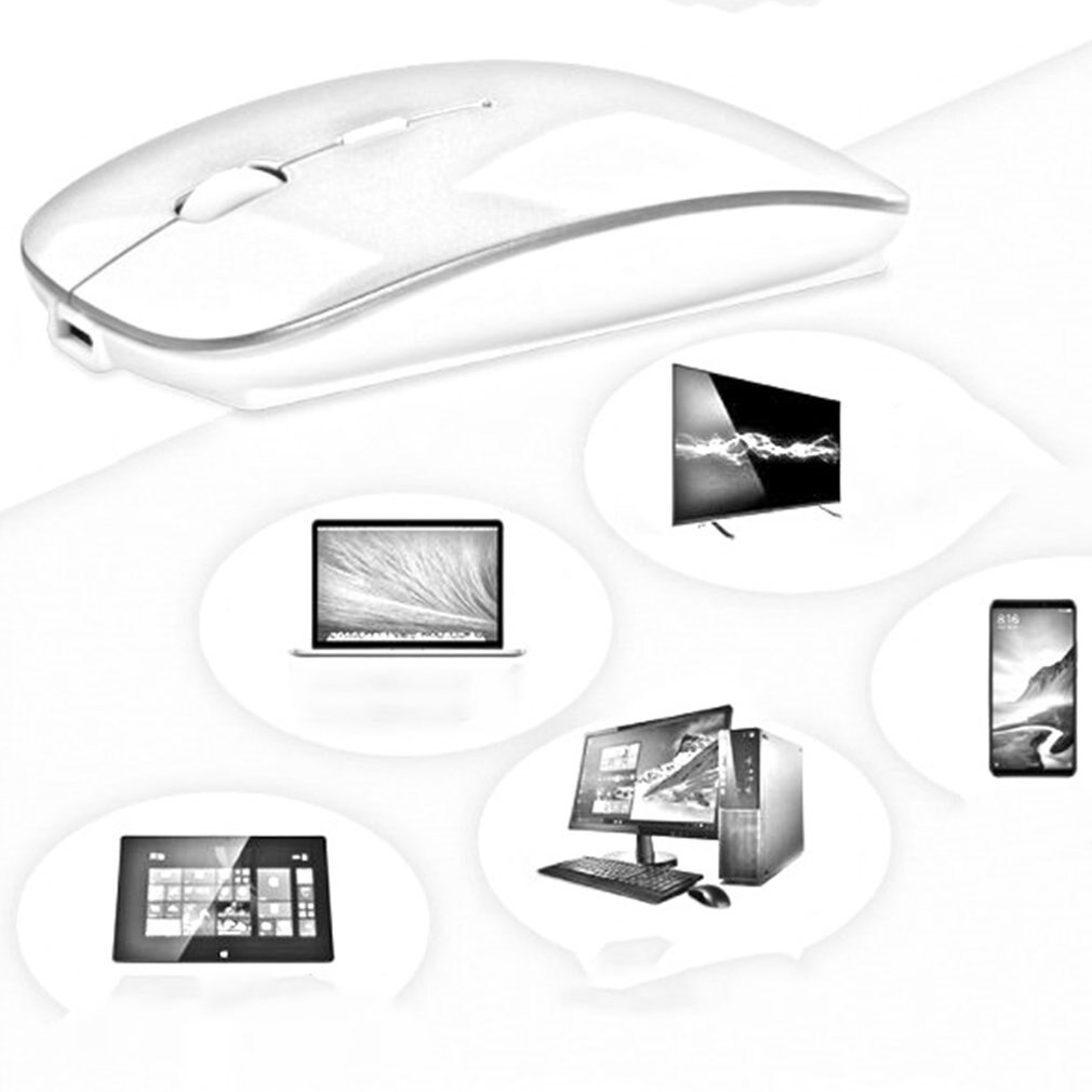 Witte Muis Computer Draagbare Draadloze Ergonomische Mute Muis Noteboo... – Vicedeal