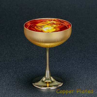 Ætsning martini cocktailglas, rustfrit kobber belagt: Forgyldt